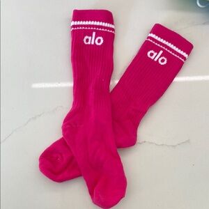ALO Yoga Pink Crew Socks